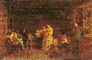 Jonathan Eastman Johnson Fiddling His Way oil painting reproduction